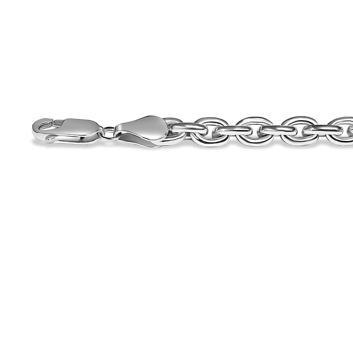 Fancy Rolo Solid White/Yellow/Rose Gold Handmade Necklace, 5mm, 16-30 Inch