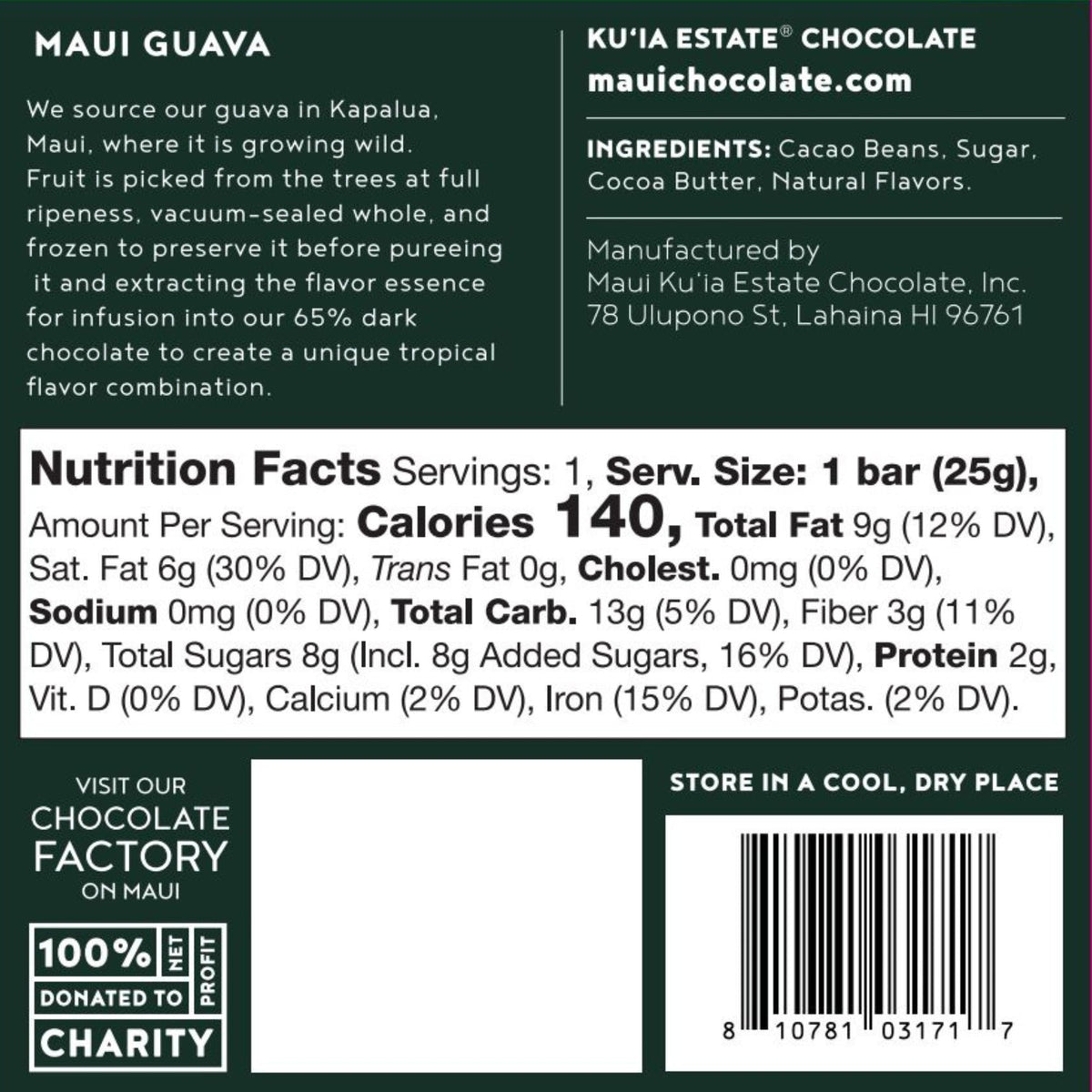 Guava Dark Chocolate Bar