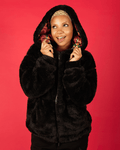 Black Kente Thick Teddy Satin Lined Zip Up Hoodie 5