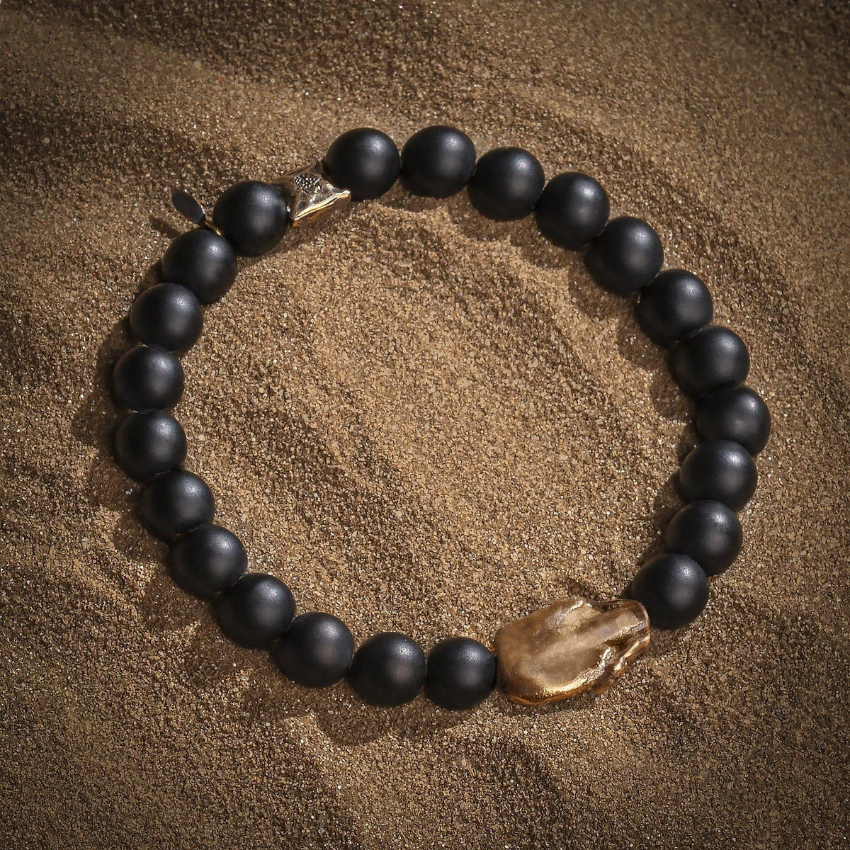 Celebrate Life Matte Onyx Skull Charm Bracelet