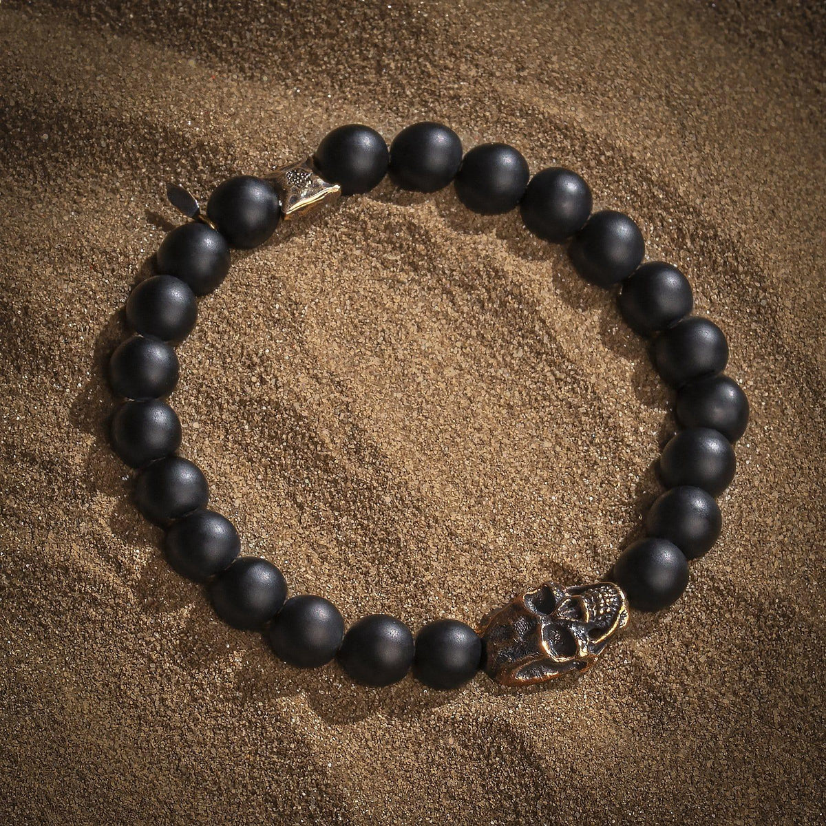 Celebrate Life Matte Onyx Skull Charm Bracelet