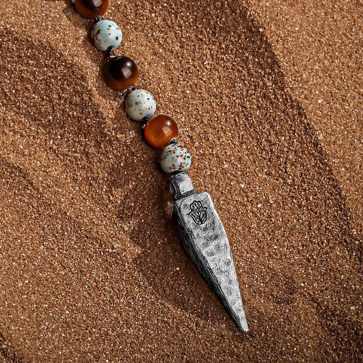 Sublime Tranquility 4 Symbol Tiger's Eye Turquoise Necklace
