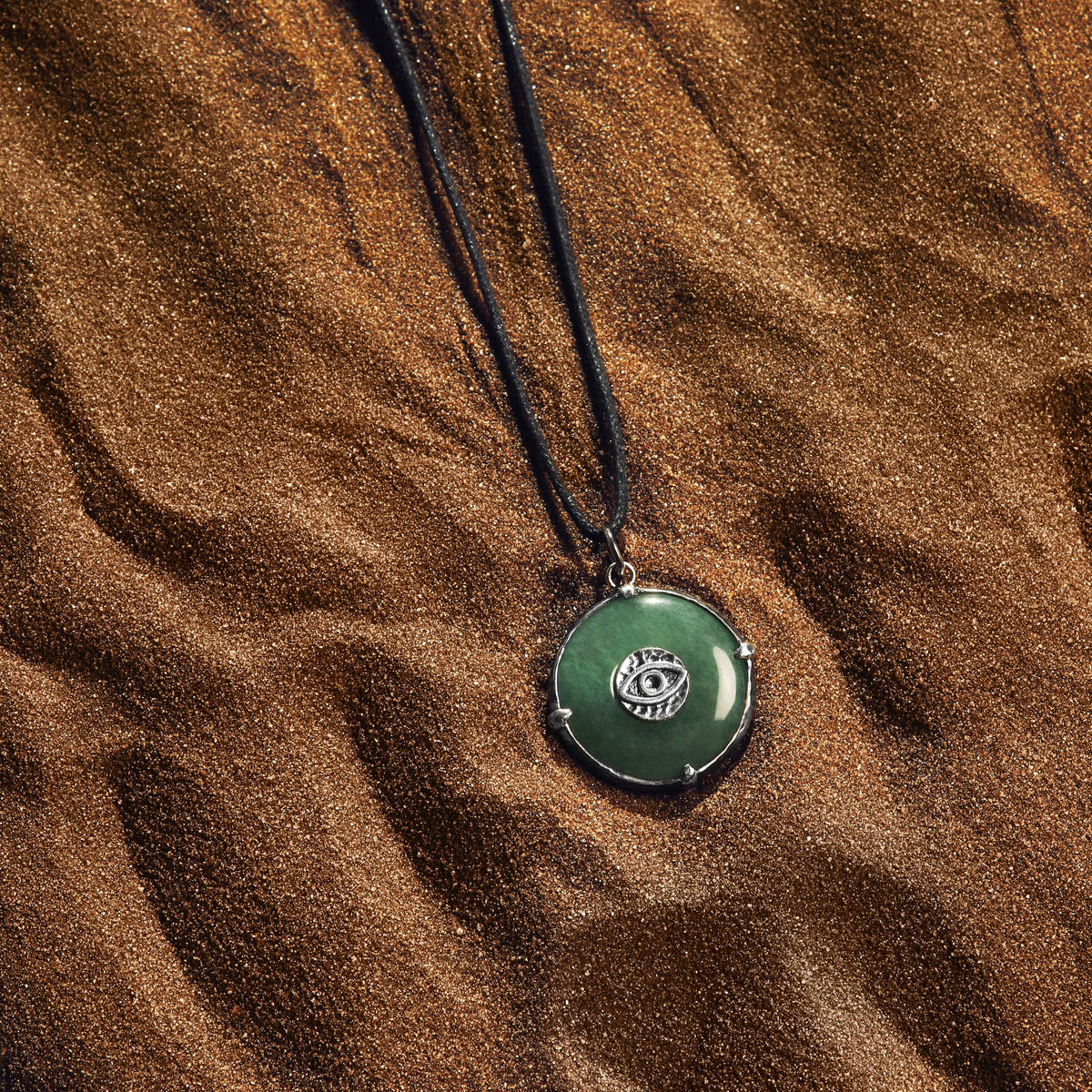 Abundant Energy Jade Evil Eye Black String Necklace