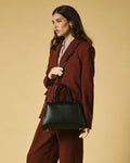 Zita (black) - Italian calf leather women's handbag (with shoulder strap) 3