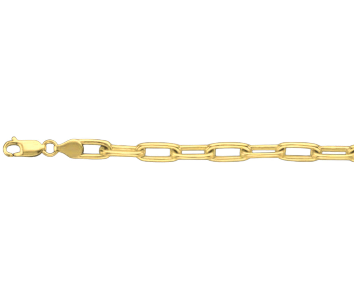 Paperclip Solid White/Yellow/Rose Gold Handmade Bracelet, 7mm, 6.5-10 Inch