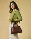 Zita (brown) - Italian calf leather women's handbag (with shoulder strap) 3
