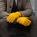 Matteo (yellow) - Italian gloves made of American deerskin leather with cashmere lining 9