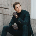 Mario (dark brown) - Italian lambskin leather driving gloves & touchscreen feature 2