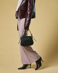 Ottavia (black) - Italian calf leather women's crossbody bag (with shoulder strap) 5