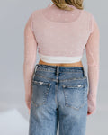 Heart Mesh Mock Neck Halftee 4