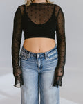 Heart Mesh Mock Neck Halftee 3
