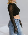 Heart Mesh Mock Neck Halftee 6