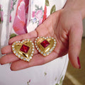 FS x For Love & Lemons Ruby Red Heart Earrings 3