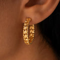 Infinite Golden Flow Hoop Earrings 2