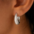 Lunar Arc Mini Silver Hoops 2