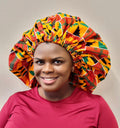 Duma Mbili XL Silk Lined African Print Bonnet 5