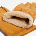 Beatrice  - Italian suede leather gloves with luxurious natural sheep fur lining 3