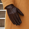 Marco (brown) - Italian lambskin leather gloves with brown rabbit fur lining 10