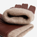 Vittoria (brown) - Italian gloves made of American deerskin leather with cashmere lining 3