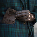 Mario (dark brown) - Italian lambskin leather driving gloves & touchscreen feature 5