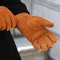 Tommaso - Italian suede leather gloves with luxurious natural sheep fur lining 7
