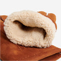 Tommaso - Italian suede leather gloves with luxurious natural sheep fur lining 3