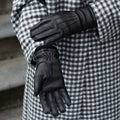 Vittoria (black) - Italian gloves made of American deerskin leather with cashmere lining 10