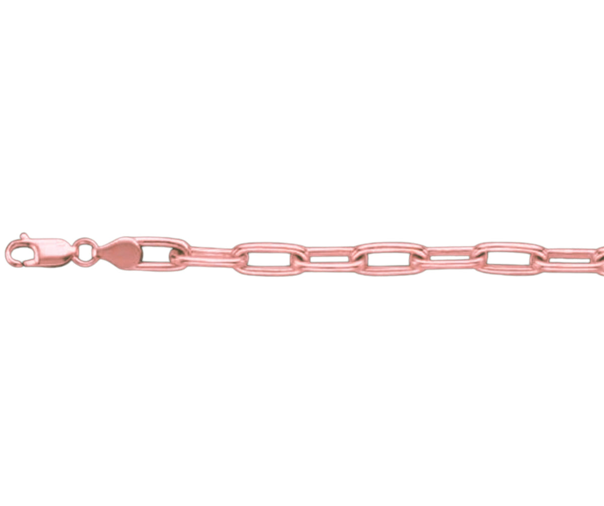 Paperclip Solid White/Yellow/Rose Gold Handmade Bracelet, 7mm, 6.5-10 Inch