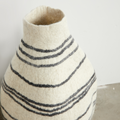 Tribal Lines Hand-Felted Wool Natural White Gourd Basket 4
