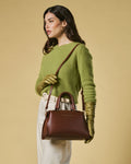 Zita (brown) - Italian calf leather women's handbag (with shoulder strap) 6