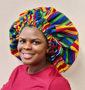 Duma Mbili XL Silk Lined African Print Bonnet 2