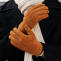 Tommaso - Italian suede leather gloves with luxurious natural sheep fur lining 8