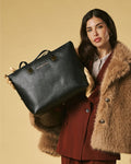 Simona (black) - Italian calf leather women's shoulder bag 5