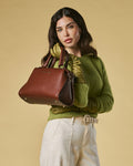 Zita (brown) - Italian calf leather women's handbag (with shoulder strap) 4