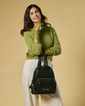 Martina (black) - Italian calf leather women's backpack 7