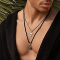 Deep Consciousness Matte Onyx Evil Eye Pendant Necklace 5