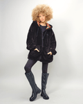 Black Kente Thick Teddy Satin Lined Zip Up Hoodie 2