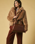 Cecilia (brown) - Italian calf leather women's handbag (with shoulder strap) 8