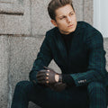Mario (dark brown) - Italian lambskin leather driving gloves & touchscreen feature 7