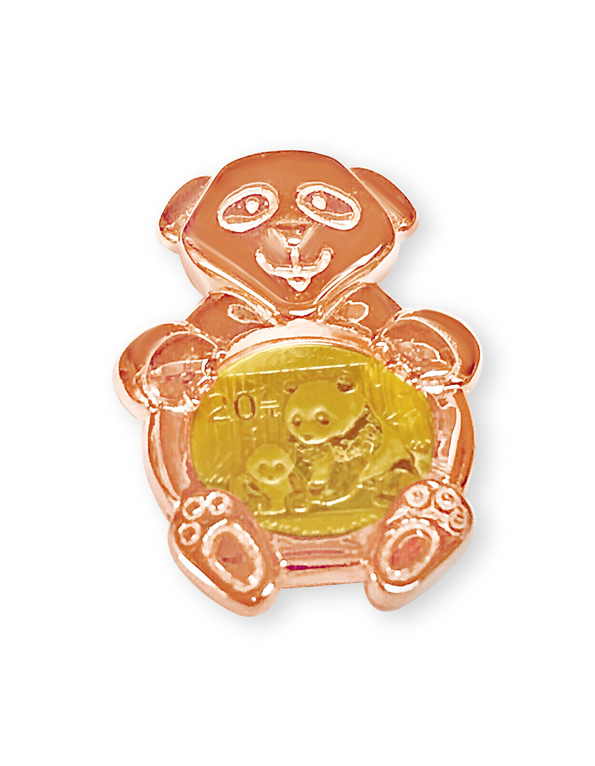 Bamboo Frame Solid White/Yellow/Rose Gold Handmade Coin Pendant, 1/10oz Coin