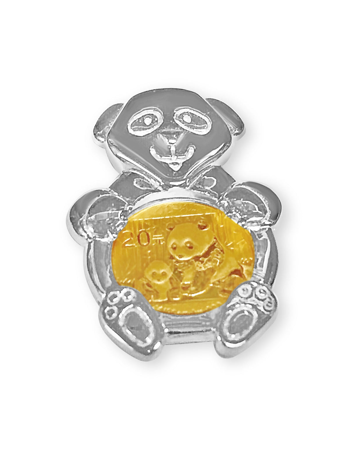 Bamboo Frame Solid White/Yellow/Rose Gold Handmade Coin Pendant, 1/10oz Coin