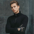 Mario (black) - Italian lambskin leather driving gloves 9
