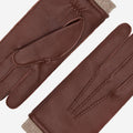Vittoria (brown) - Italian gloves made of American deerskin leather with cashmere lining 6