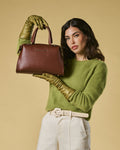 Zita (brown) - Italian calf leather women's handbag (with shoulder strap) 1