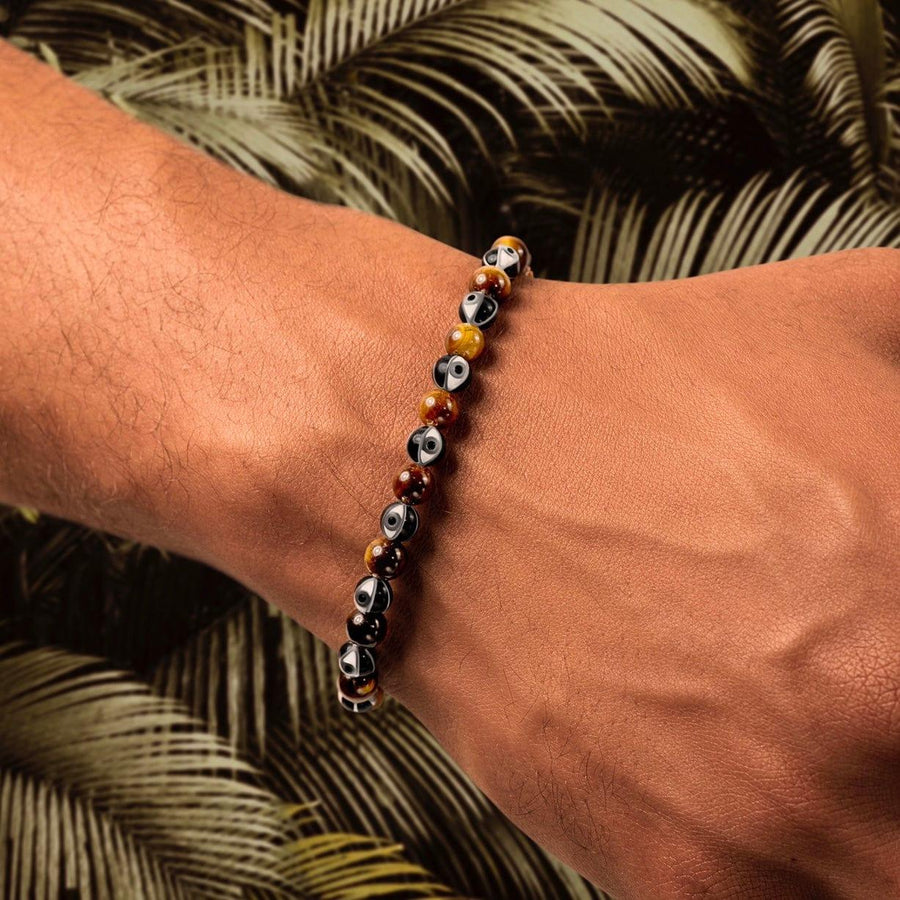 Confident Personality - Enamel Tiger's Eye Bracelet