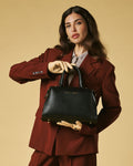Zita (black) - Italian calf leather women's handbag (with shoulder strap) 9