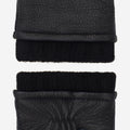 Vittoria (black) - Italian gloves made of American deerskin leather with cashmere lining 7