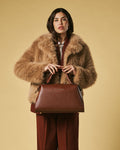 Cecilia (brown) - Italian calf leather women's handbag (with shoulder strap) 7