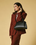 Zita (black) - Italian calf leather women's handbag (with shoulder strap) 5