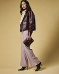 Mirella (eggplant) - Italian calf leather women's crossbody bag (with shoulder strap) 9